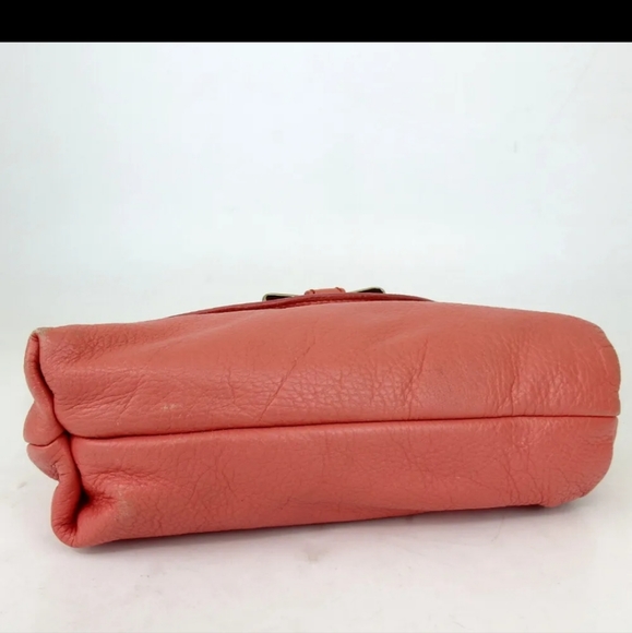 Chloé Lily 2way Peach Coral Pink Salmon Leather Crossbody Shoulder Handbag Purse - Picture 5 of 12